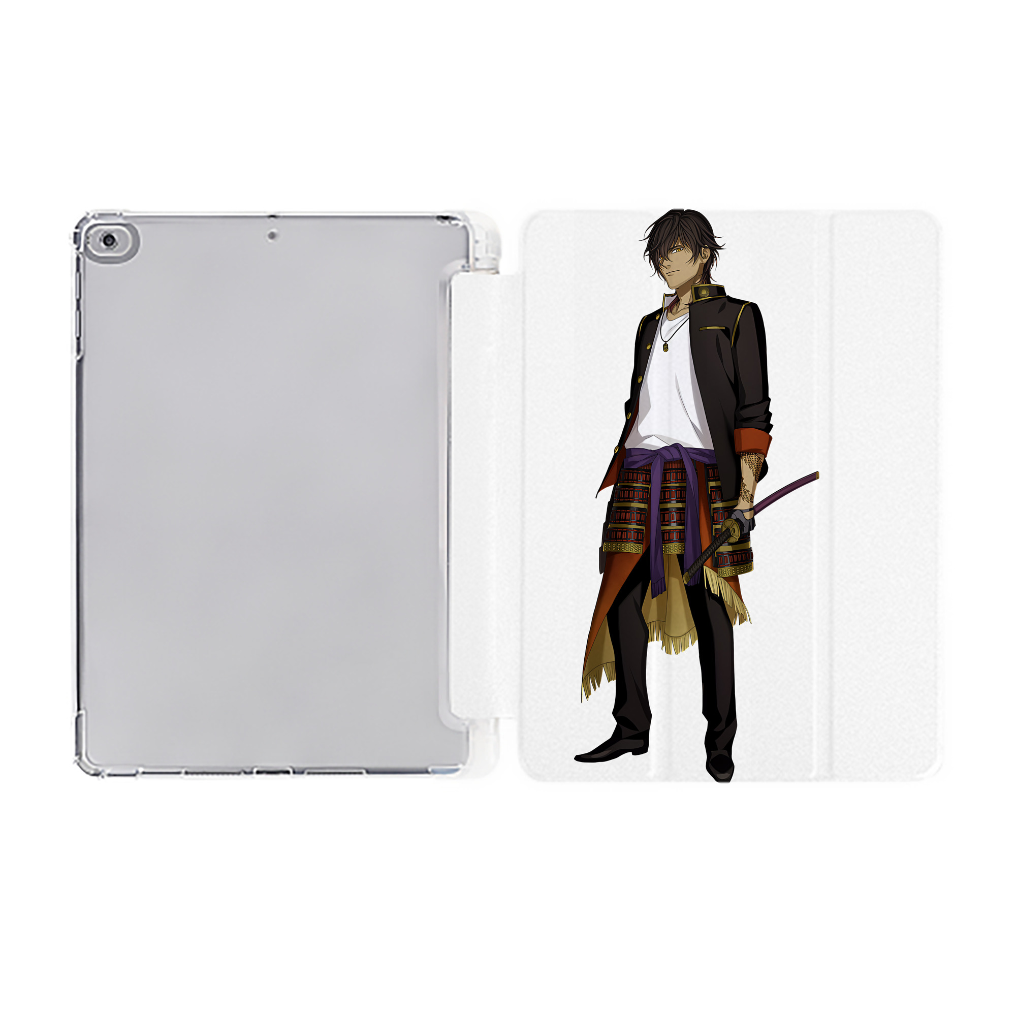 （画像用） 刀剣乱舞 Touken Ranbu IPad ケース ペン収納付き 三つ折りスタンド PUレザー×シリコン 対応機種9.5/10.5/10.9インチ